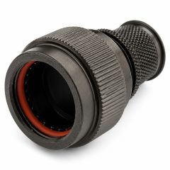 Front view of EMCA Electro-Mechanic A17-880 Straight Screened Adaptor in Olive Drab Zinc Cobalt finish