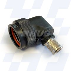 A17-529-2J05 - EMCA 90 Degree Screened Adaptor, MIL-C-26482 Series I (PAT 105), Black Hybrid, Shell Size 10