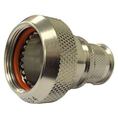 Front view of EMCA Straight Screened Adaptor in Stainless Steel Passivated finish (Part Number: A37-526-2107KN)