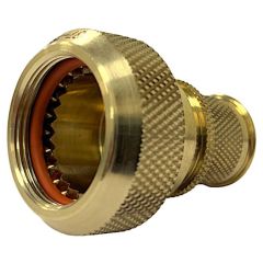 Front view of EMCA Straight Screened Adaptor in Aluminium Bronze Passivated finish (Part Number: A37-526-4908KN)