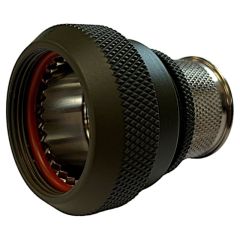 Front view of EMCA Straight Screened Adaptor in Olive Drab Hybrid finish (Part Number: A37-526-3U06KN)