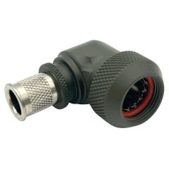 Front view of EMCA Electro-Mechanic A37-525 90 Degree Screened Adaptor in Olive Drab Hybrid finish