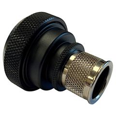 Rear view of EMCA Straight Screened Adaptor in Black Hybrid finish (Part Number: A37-526-1J04KN)