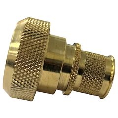 Side view of EMCA Straight Screened Adaptor in Aluminium Bronze Passivated finish (Part Number: A37-526-5910KN)