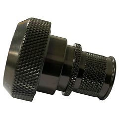 Side view of EMCA Straight Screened Adaptor in Olive Drab Zinc Cobalt finish (Part Number: A37-796-1404)