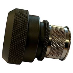 Side view of EMCA Straight Screened Adaptor in Olive Drab Hybrid finish (Part Number: A37-796-1U05)