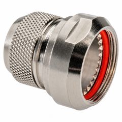 Front view of EMCA Electro-Mechanic A39-620 Straight Single Cone Adaptor in Electroless Nickel finish