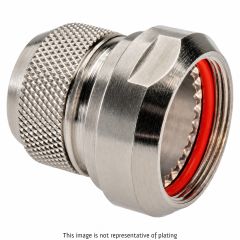 Front view of EMCA Electro-Mechanic A39-620 Straight Single Cone Adaptor in Electroless Nickel finish