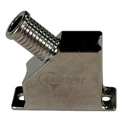 Front view of Gauthier Connectique 45 Degree Shielded Micro D-Sub Adaptor in Electroless Nickel finish