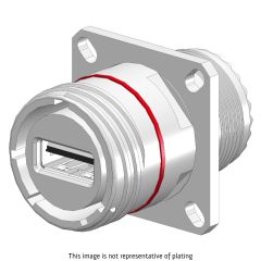 Front view of EMCA Connector Solutions X2-9852 USB-A Square Flange Receptacle Feedthrough