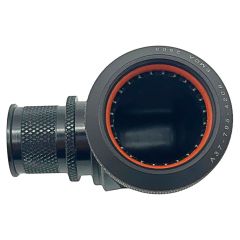 Front view of EMCA Electro-Mechanic A37-795 90 Degree (RFI/EMI) Screened Adaptor in Black Zinc Nickel finish