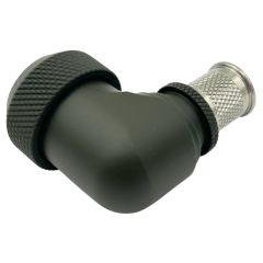 Rear view of EMCA Electro-Mechanic A37-795 90 Degree Screened Adaptor in Olive Drab Hybrid finish