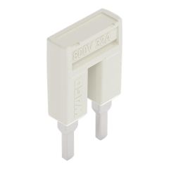 Front view of WAGO TOPJOB®S 2004 Series Jumper Bar, 2 Way, Light Grey (Part Number: 2004-402)