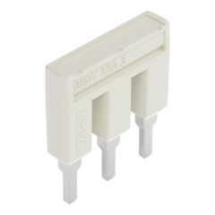 Front view of WAGO TOPJOB®S 2004 Series Jumper Bar, 3 Way, Light Grey (Part Number: 2004-403)