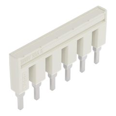 Front view of WAGO TOPJOB®S 2004 Series Jumper Bar, 6 Way, Light Grey (Part Number: 2004-406)