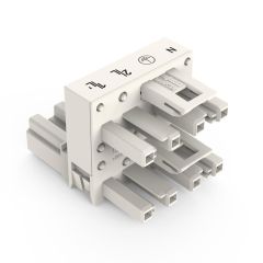 Front view of WAGO WINSTA® MIDI 770 Series H-Distribution Connector, 4 Pole, White (Part Number: 770-995)