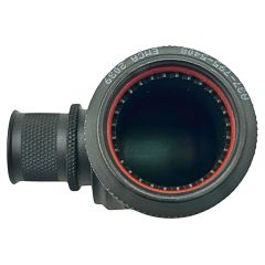 Front view of EMCA Electro-Mechanic A37-795 90 Degree Screened Adaptor in Olive Drab Zinc Cobalt finish