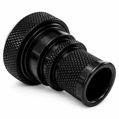 Rear view of EMCA Electro-Mechanic A37-796 Straight Screened Adaptor in Black Zinc Nickel finish