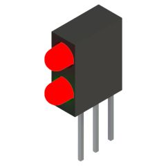 Side view of MARL 109 Series PCB Mounted LED with Red/Green Bi-Colour LED (Part Number: 109-330-04)