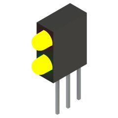 Side view of MARL 109 Series PCB Mounted LED with Yellow LED (Part Number: 109-382-20)
