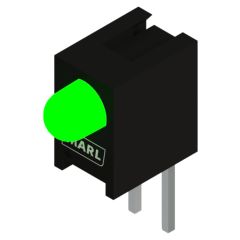Side view of MARL 113 Series PCB Mounted LED with Green LED (Part Number: 113-314-04)