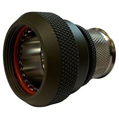 Front view of EMCA Straight Screened Adaptor in Olive Drab Hybrid finish (Part Number: A37-796-6U12)