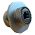 Front view of EMCA Connector Solutions RJ45 CAT6A Feedthrough Jam Nut Receptacle in Electroless Nickel finish (Part Number: X1-9889-19-5 N 0)