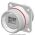 Front view of EMCA Connector Solutions RJ45 CAT6A Feedthrough Square Flange Receptacle