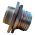 Side view of EMCA Connector Solutions RJ45 CAT6A Feedthrough Jam Nut Receptacle in Electroless Nickel finish (Part Number: X1-9889-19-5 N 0)