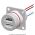 Front view of EMCA Connector Solutions X2-9860 Dual USB-A Square Flange Receptacle for Power Supply
