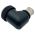 Rear view of EMCA Electro-Mechanic A37-525 90 Degree (RFI/EMI) Screened Adaptor in Black Hybrid finish