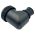 Side view of EMCA Electro-Mechanic A37-795 90 Degree Screened Adaptor in Black Zinc Nickel finish