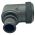 Side view of EMCA Electro-Mechanic A37-795 90 Degree Screened Adaptor in Olive Drab Zinc Cobalt finish