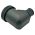 Side view of EMCA Electro-Mechanic A37-795 90 Degree Screened Adaptor in Olive Drab Zinc Cobalt finish