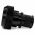 Side view of EMCA Electro-Mechanic A37-796 Straight Screened Adaptor in Black Zinc Nickel finish