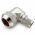 Front view of EMCA Electro-Mechanic A37-795 90 Degree Screened Adaptor in Electroless Nickel finish