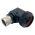 Front view of EMCA Electro-Mechanic A37-795 90 Degree Screened Adaptor in Black Hybrid finish