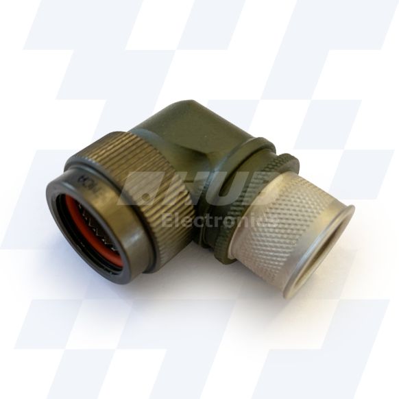 A17-529-5U10 - EMCA 90 Degree Screened Adaptor, MIL-C-26482 Series I (PAT 105), Olive Drab Hybrid, Shell Size 16