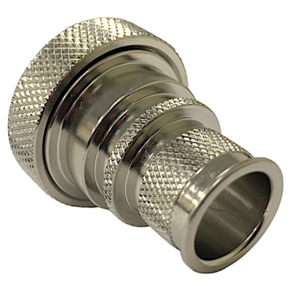 Rear view of EMCA Straight Screened Adaptor in Stainless Steel Passivated finish (Part Number: A37-526-6112KN)