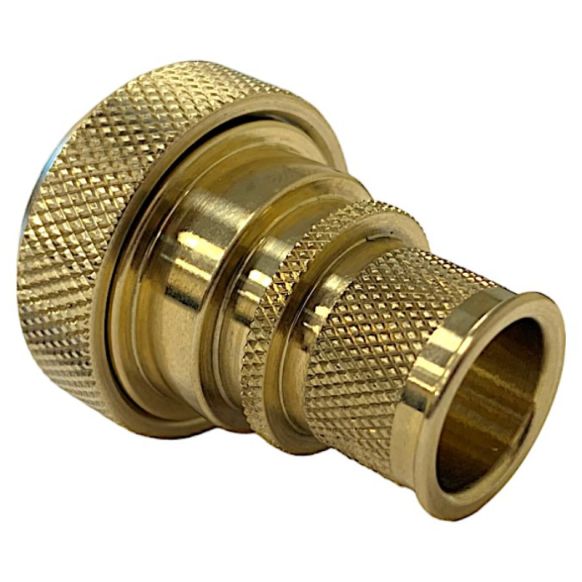 Rear view of EMCA Straight Screened Adaptor in Aluminium Bronze Passivated finish (Part Number: A37-526-3907KN)