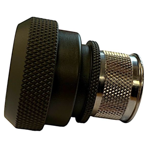 Side view of EMCA Straight Screened Adaptor in Olive Drab Hybrid finish (Part Number: A37-526-8U14KN)