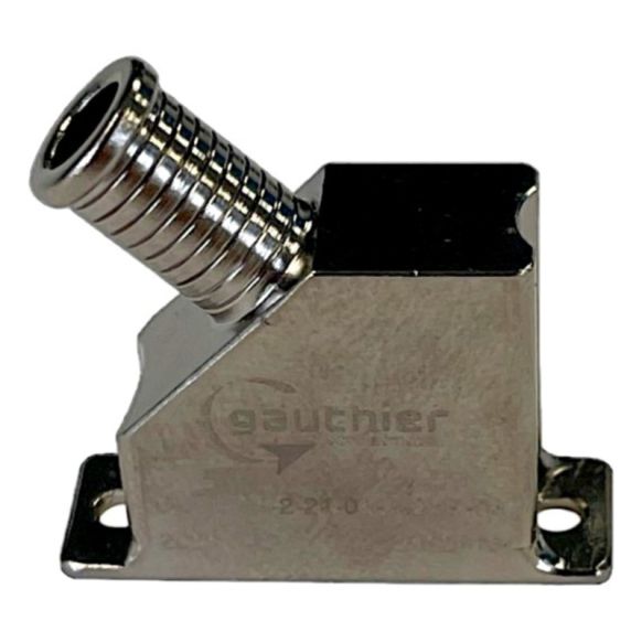 Front view of Gauthier Connectique 45 Degree Shielded Micro D-Sub Adaptor in Electroless Nickel finish