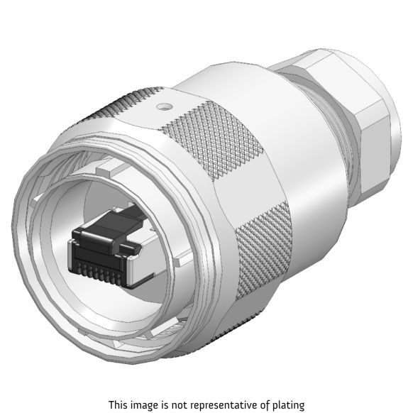 Front view of EMCA Connector Solutions X1-9814 RJ45 CAT6A Field Termination Plug Connector