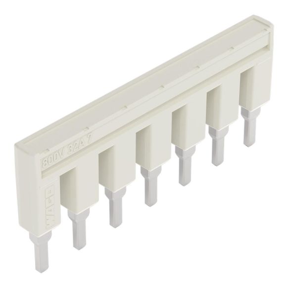 Front view of WAGO TOPJOB®S 2004 Series Jumper Bar, 7 Way, Light Grey (Part Number: 2004-407)