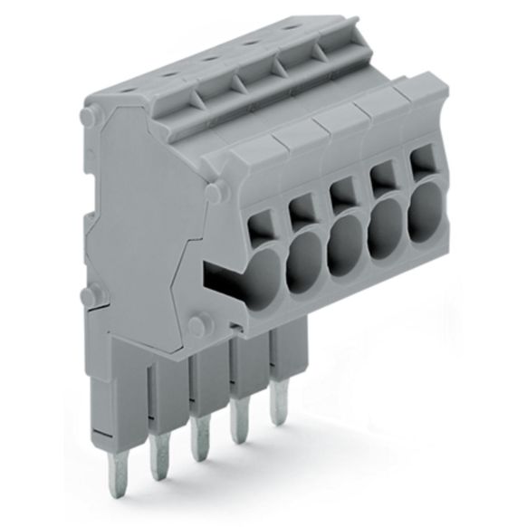 Front view of WAGO TOPJOB®S 2004 Series Connector Strip, 3 Pole, Grey (Part Number: 2004-553)