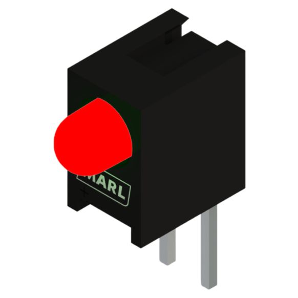 Side view of MARL 113 Series PCB Mounted LED with Red/Green Bi-Colour LED (Part Number: 113-330-04)