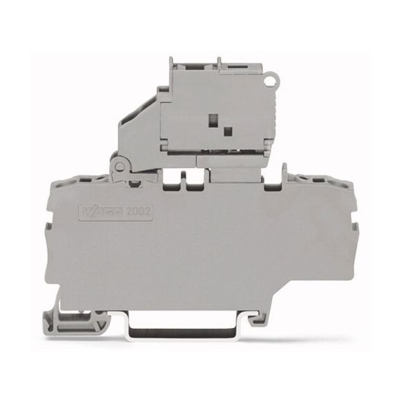 WAGO TOPJOB®S 2002 Series Rail Mounted 2 Conductor Fuse Disconnect Terminal Block with pivoting fuse holder - 2002-1911