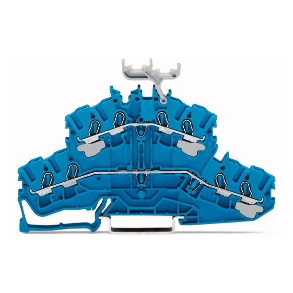 WAGO TOPJOB®S 2002 Series Rail Mounted 4 Conductor Double-Deck Through/Through Terminal Block N/N - 2002-2434
