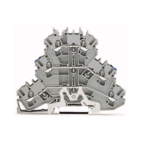 WAGO TOPJOB®S 2002 Series Rail Mounted Triple-Deck Shield/Through/Through Terminal Block Shield/N/L - 2002-3218