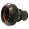 Front view of EMCA Straight (RFI/EMI) Screened Adaptor in Olive Drab Zinc Cobalt finish (Part Number: A37-796-2404)